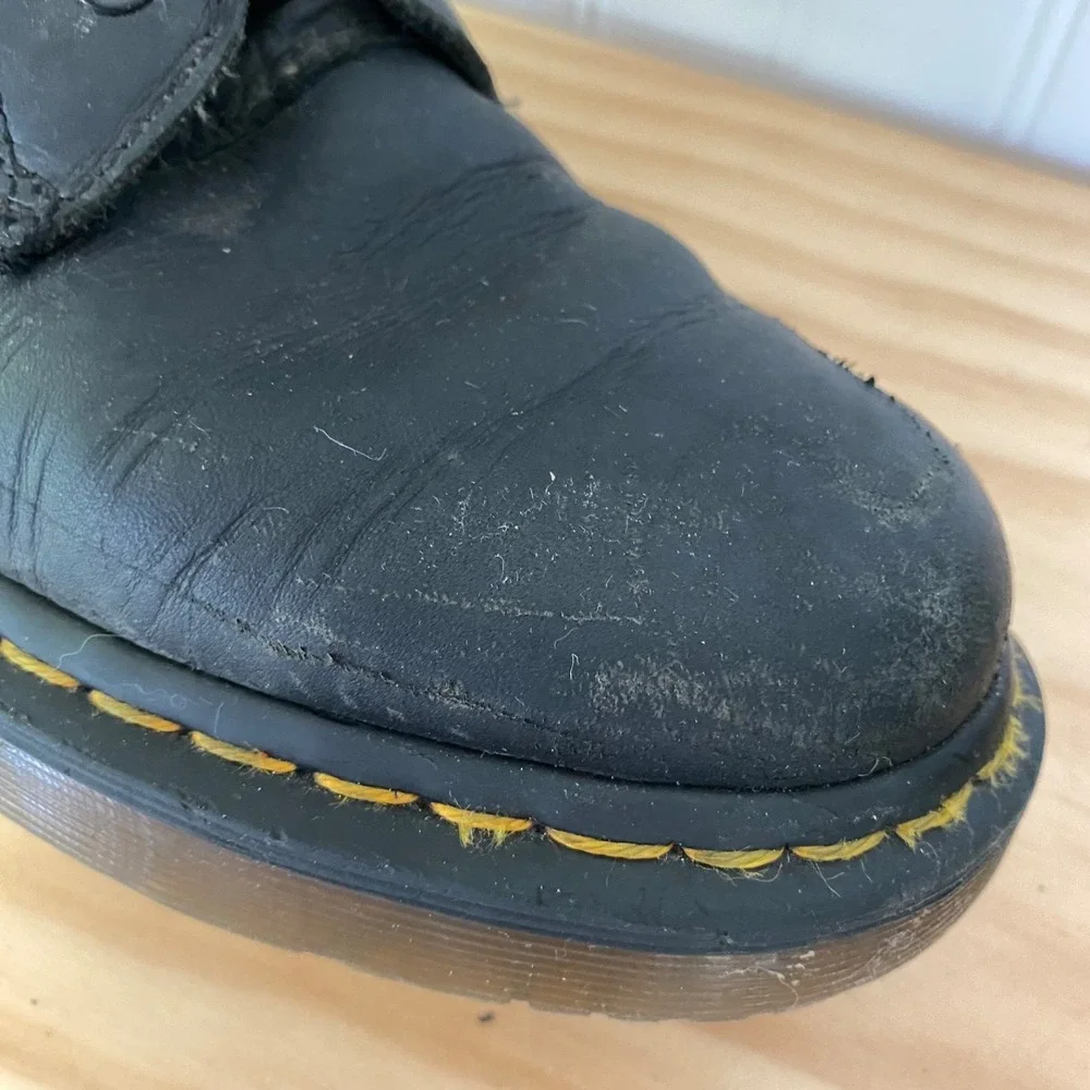 Dr Martens 1460 8-Eye Black Leather Combat Boots Size M8 W9 Work Safety AirWair